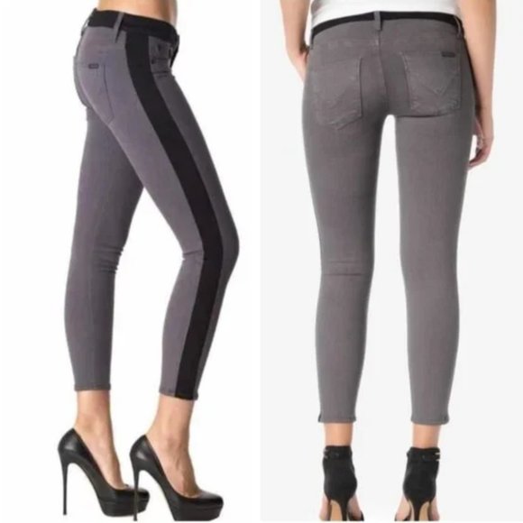 Hudson jeans LeeLoo super skinny crop black stripe jeans 28 - Picture 4 of 9